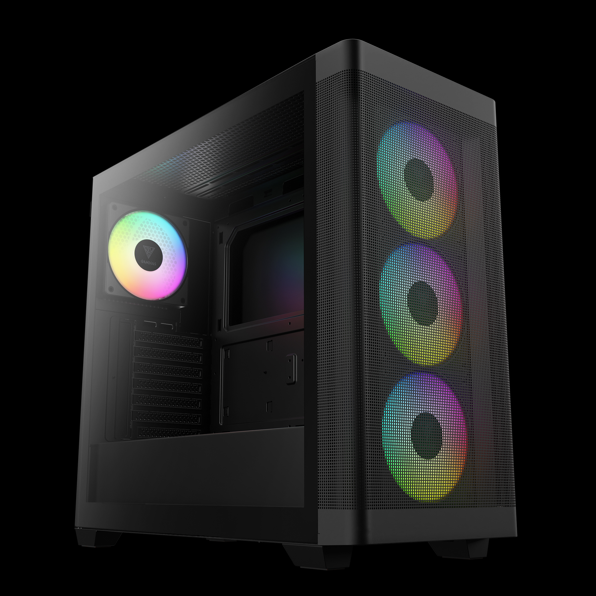 Gamdias Athena M3 GAMING Miditower Black 4x120mm ARGB retail