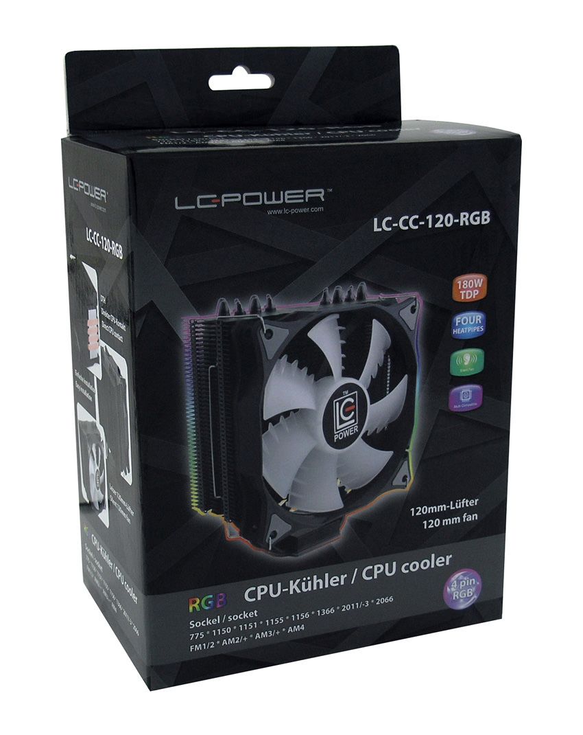 LC-Power Cosmo COOL LC-CC-120-RGB CPU Lüfter Intel/AMD 180W retail