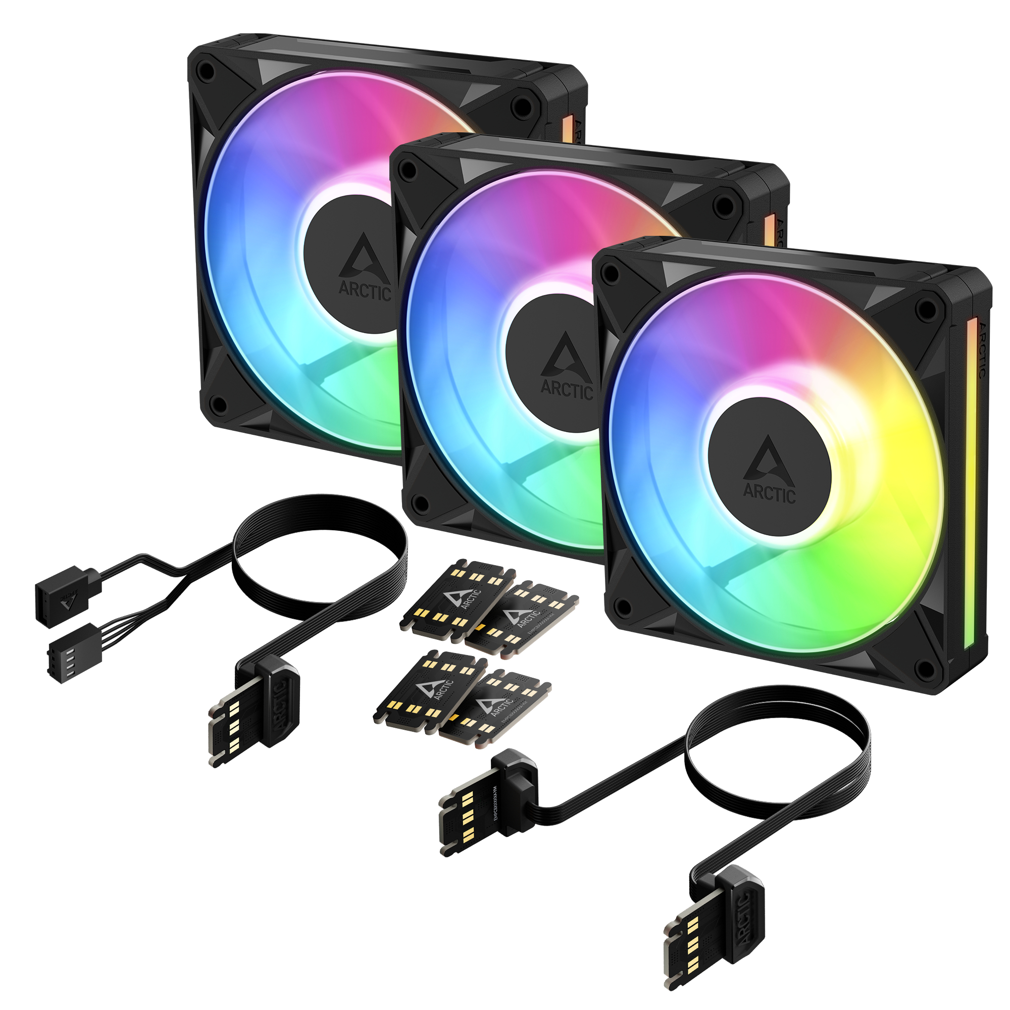 Arctic P12 BioniX Gehäuselüfter ARGB Daisy Chain Black 3Pack retail