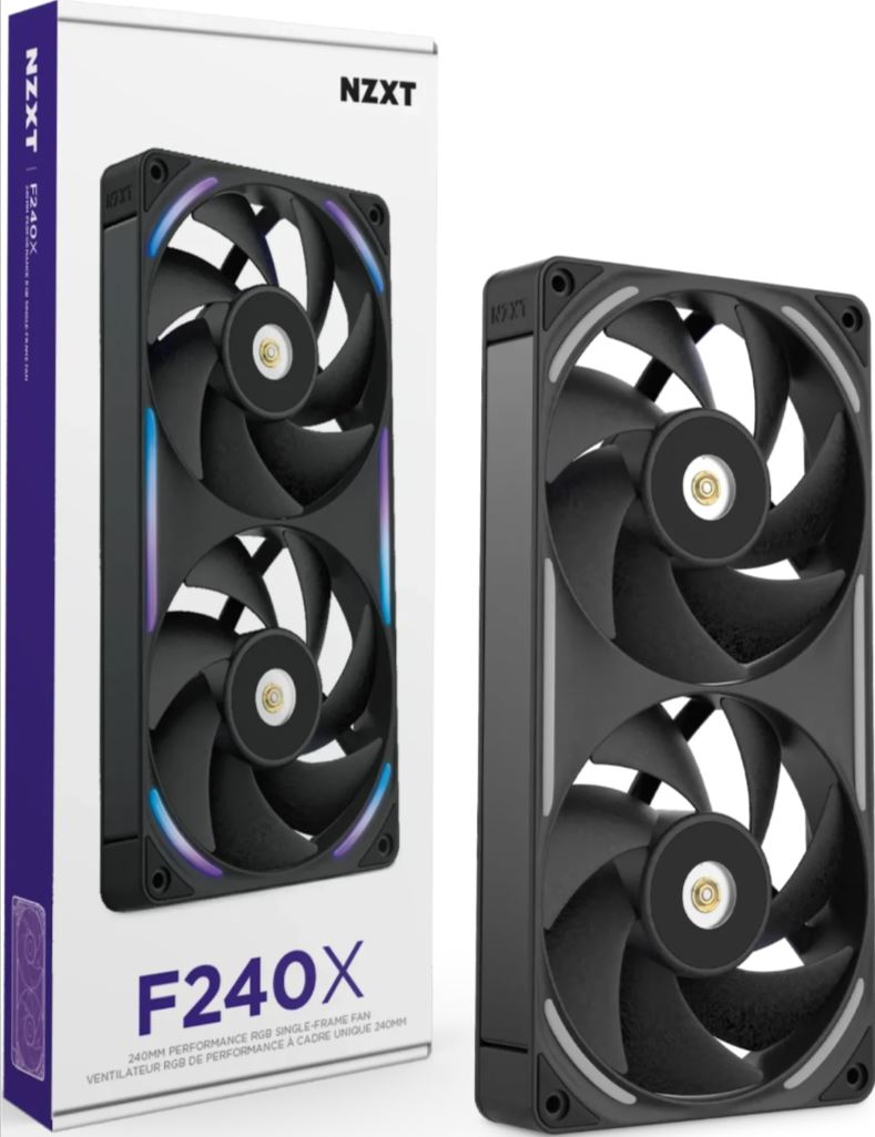NZXT F240X RGB Lüfter Single Black 2x120mm RF-U24PN-B1 retail