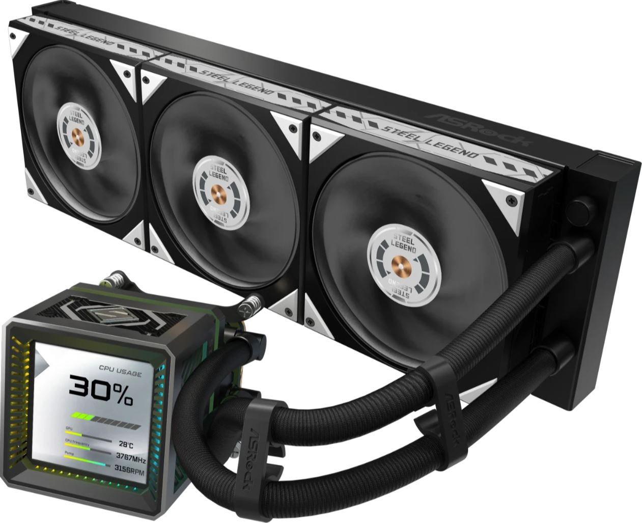 ASROCK Steel Legend Dark SL360 LCD Wasserkühlung retail