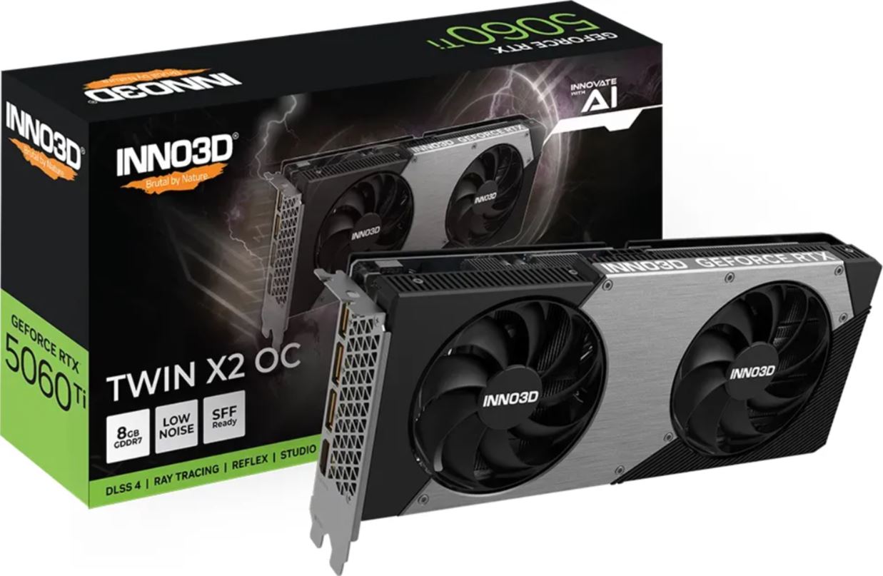 INNO3D RTX5060Ti TWIN X2 OC 8GB GDDR7 N506T2-08D7X-193075N retail