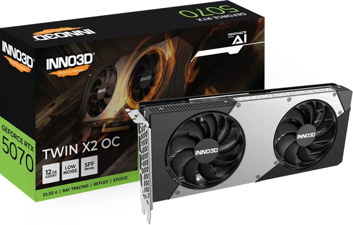 INNO3D RTX5070 TWIN X2 OC 12GB GDDR7 N50702-12D7X-195064N retail