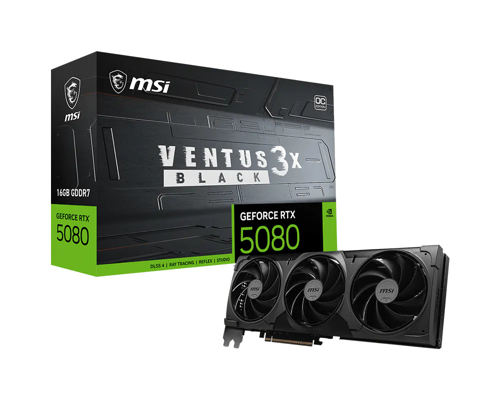MSI RTX5080 Ventus 3X OC BLACK 16GB GDDR7 V531-664R retail
