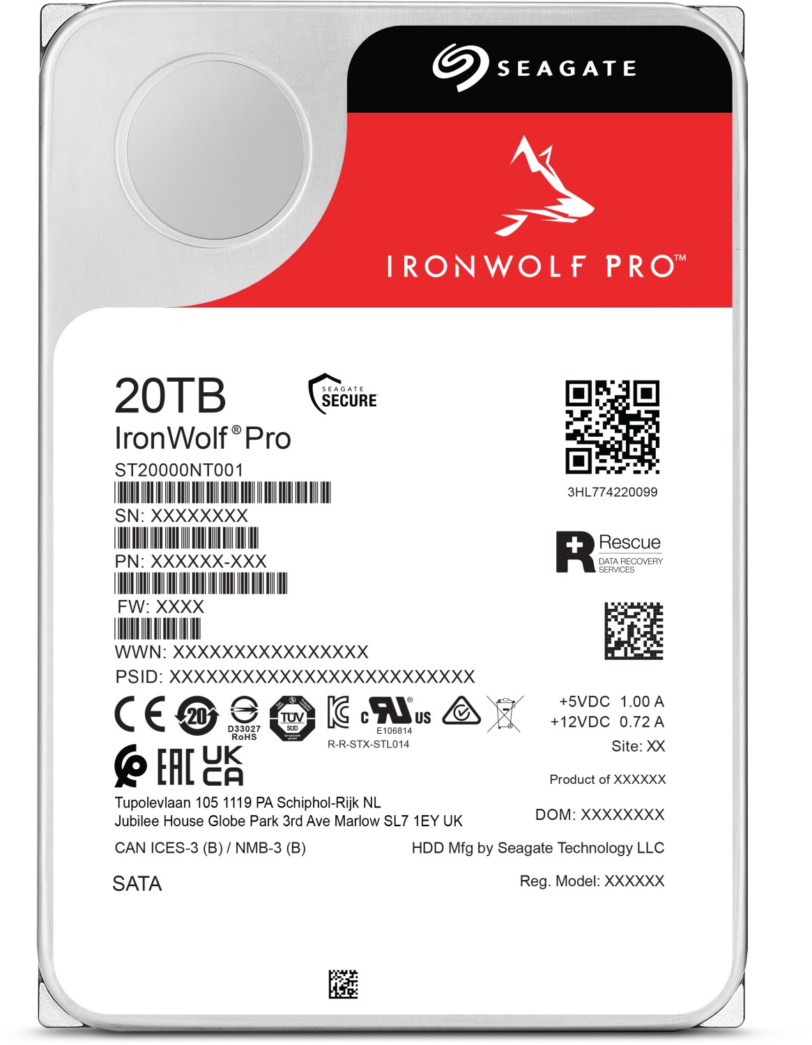 HDD 3,5" 20TB Seagate IronWolf Pro 7200rpm 256MB