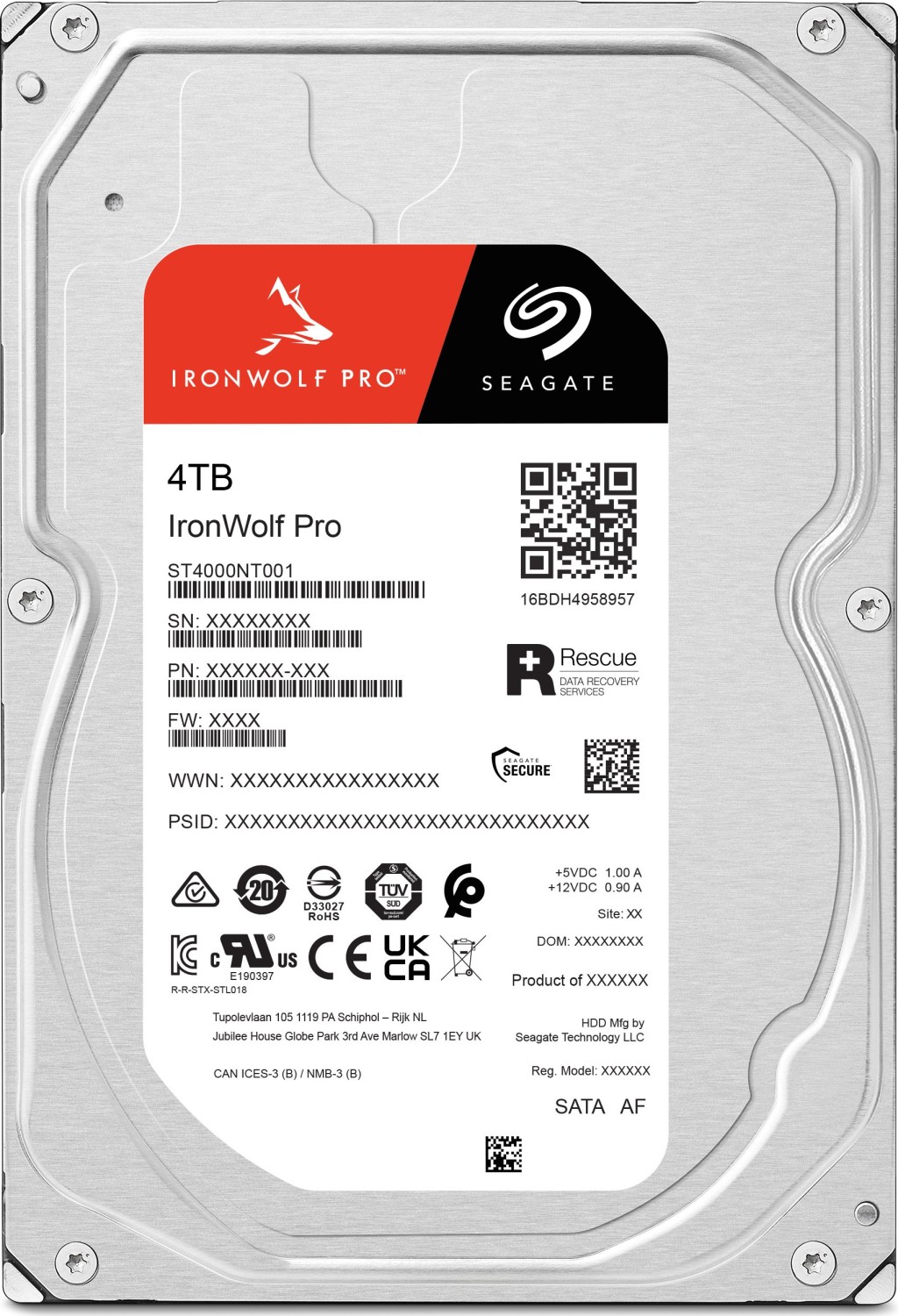 HDD 3,5" 4TB Seagate IronWolf Pro 7200rpm 256MB ST4000NT001