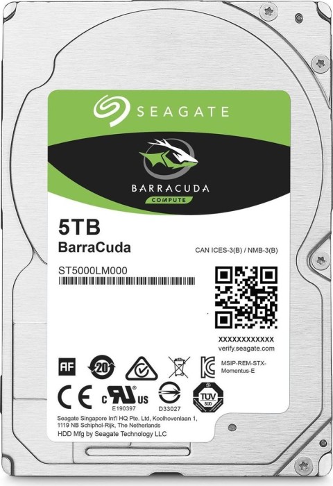 HDD 2,5" 5TB Seagate BarraCuda 5400rpm 128MB ST5000LM000 retail