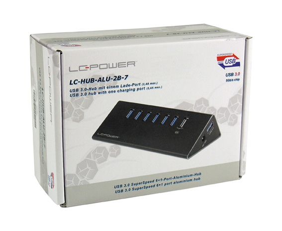 LC-Power LC-HUB-ALU-2B-7 6+1xUSB3.0 Alu 6 devcices black retail