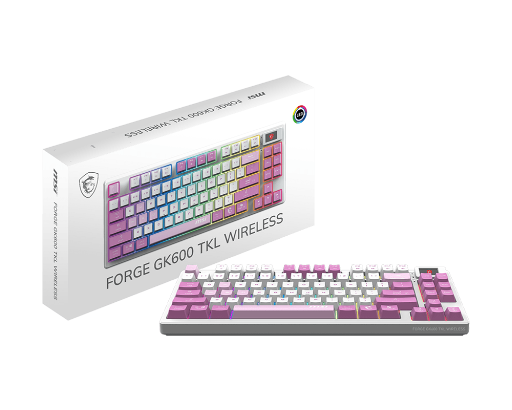 MSI FORGE GK600 TKL Wireless Violet Gaming Keyboard retail