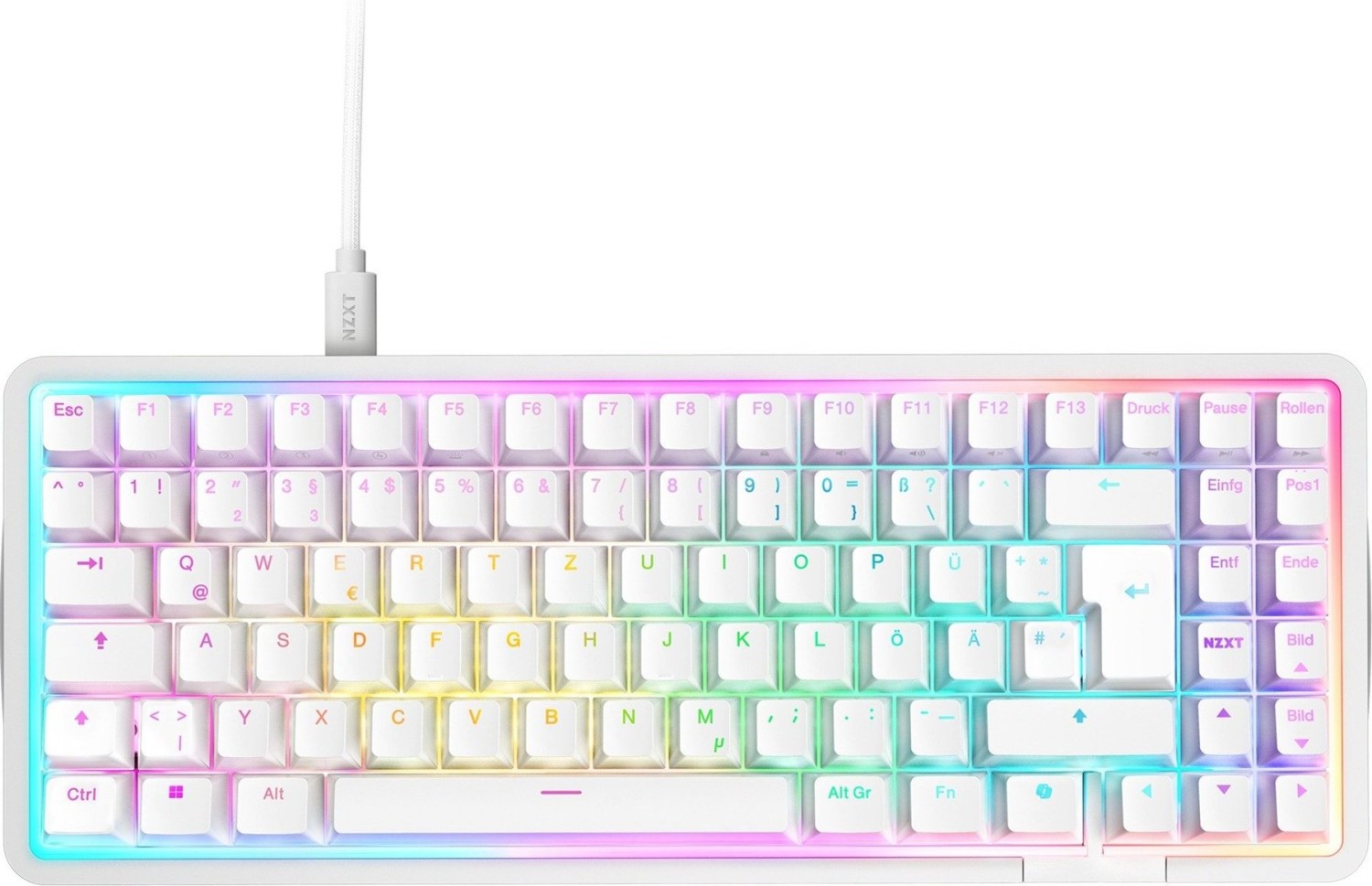 NZXT Function Elite MiniTKL Keyboard White KB-101NW-DE retail