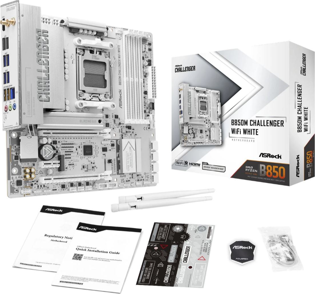 ASROCK B850M Challenger WiFi DDR5 AM5 White 90-MXBU50-A0UAYZ retail