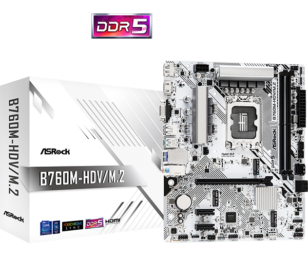 ASROCK B760M-HDV/M.2 White DDR5 Intel S1700 retail