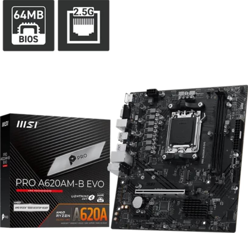 MSI PRO A620AM-B EVO DDR5 AM5 7E36-001R