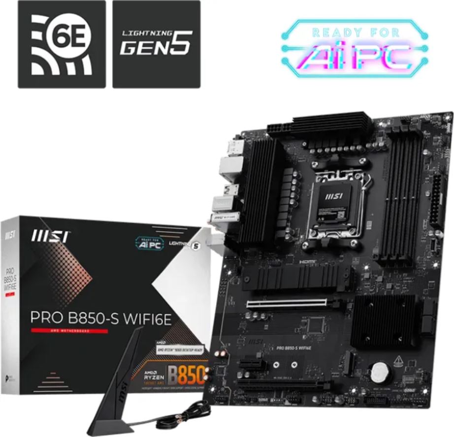 MSI PRO B850-S WIFI6E DDR5 AM5 ATX 7E80-002R retail