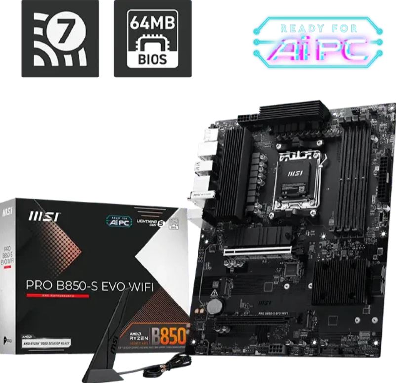 MSI PRO B850-S EVO WiFi DDR5 AM5 7E97-001R retail