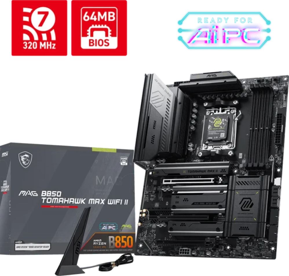 MSI MAG B850 TOMAHAWK MAX WiFi II DDR5 AM5 7E62-015R retail