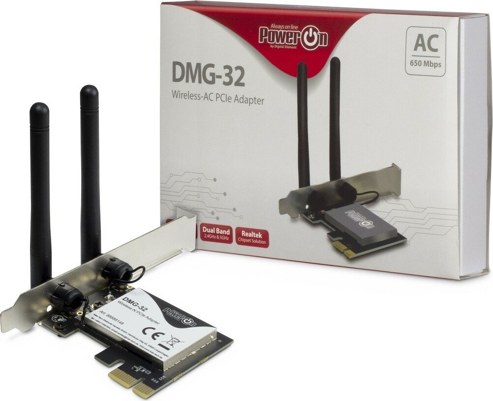 Inter-Tech PowerOn DMG-32 2.4GHz/5GHz WLAN PCIe x1 Karte