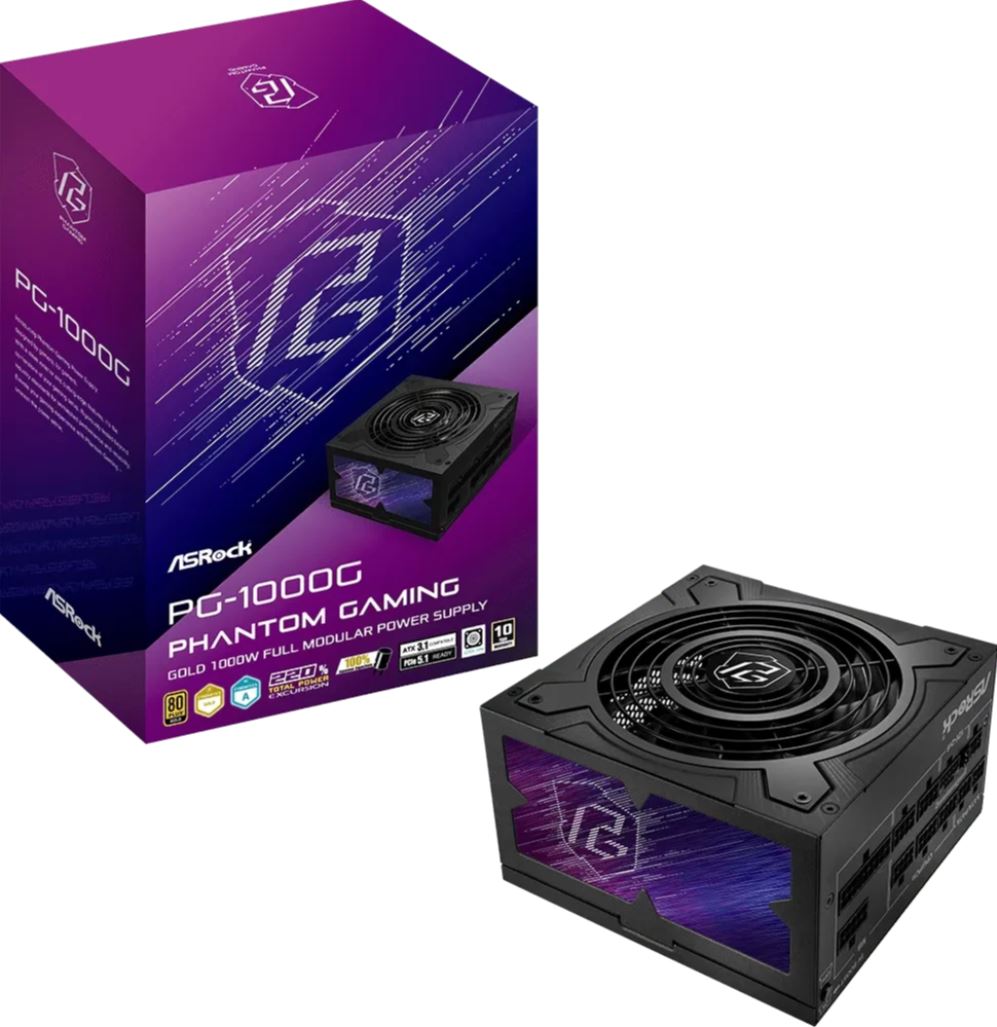 ASROCK Phantom Gaming PG-1000G PSU 1000W 80+ Gold ATX 10J retail