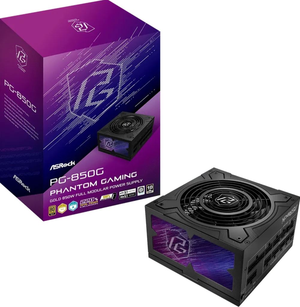ASROCK Phantom Gaming PG-850G PSU 850W 80+ Gold ATX 10J retail