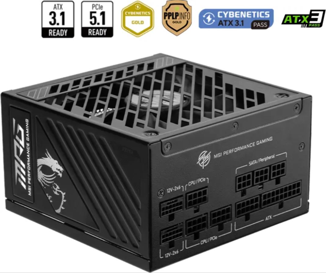 MSI MPG A1250GS Netzteil 1200W PCIE-5 306-7ZPFX11-CE0