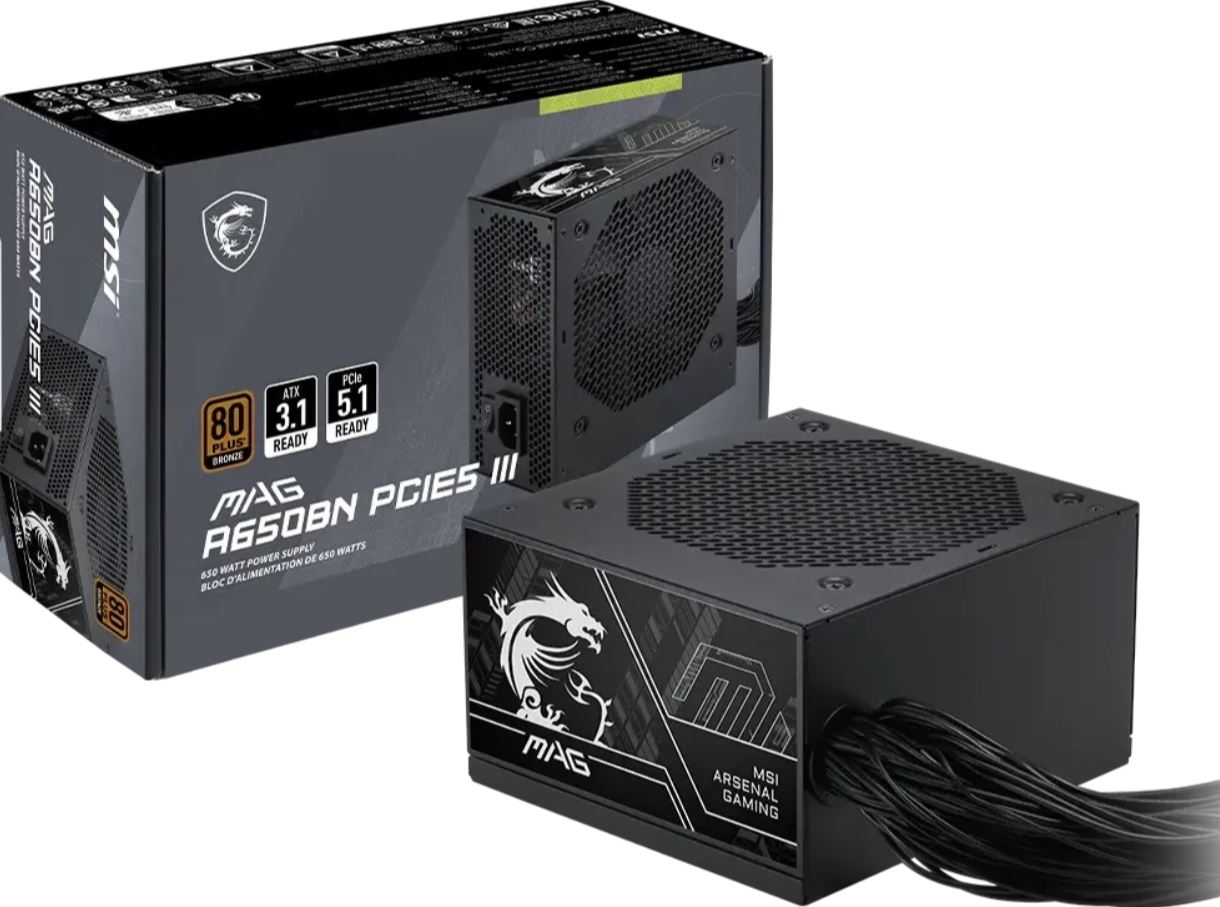 MSI MAG A650BN PCIe5 3 Netzteil 650W 306-7ZPTY11-HD8 retail