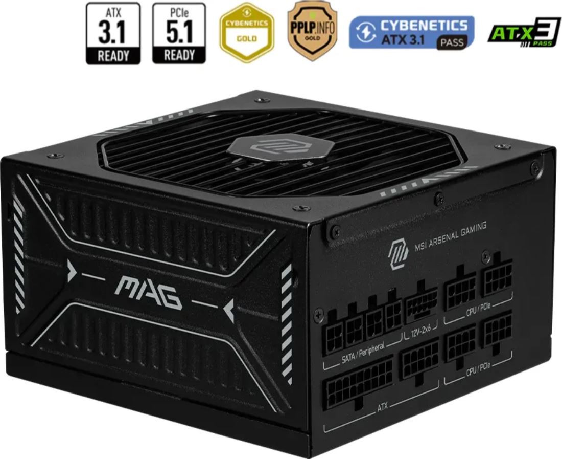 MSI MAG A1000GLS PCIE5 Netzteil 1000W 80+ Gold ATX 3.1