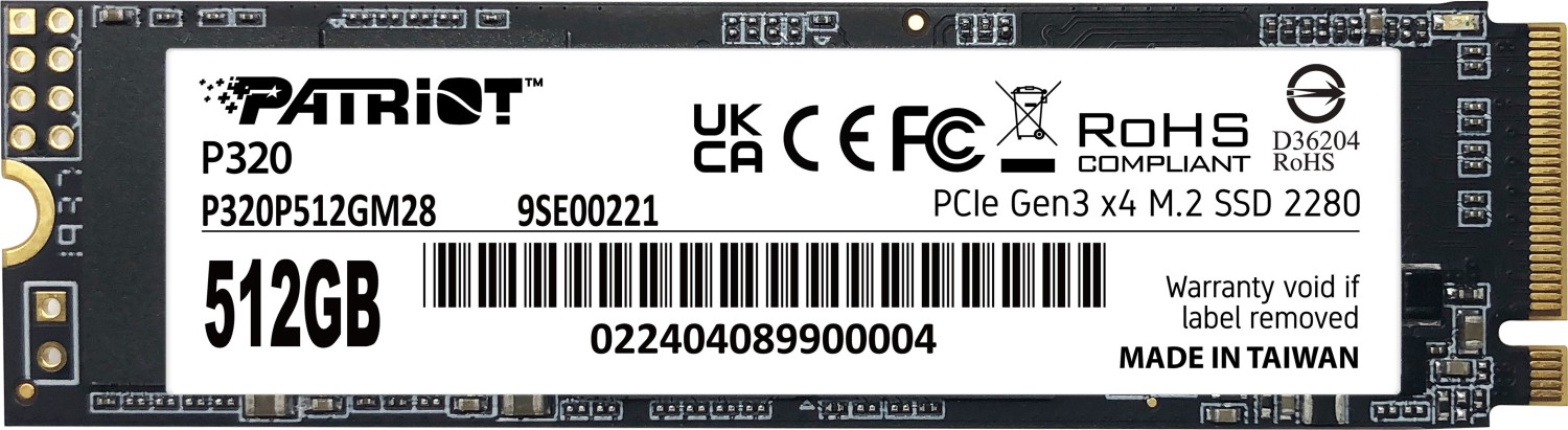 SSD Patriot 512GB M.2 P320 PCIe 3.0 3000/2200 PE997 retail